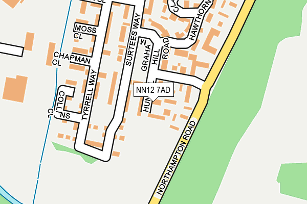 NN12 7AD map - OS OpenMap – Local (Ordnance Survey)