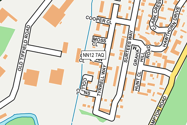 NN12 7AQ map - OS OpenMap – Local (Ordnance Survey)
