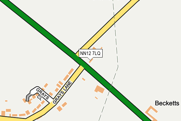 NN12 7LQ map - OS OpenMap – Local (Ordnance Survey)