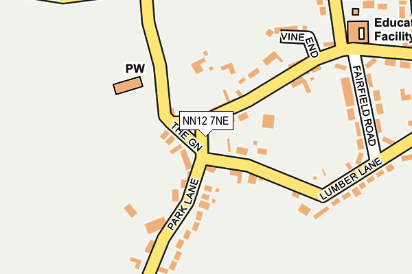 NN12 7NE map - OS OpenMap – Local (Ordnance Survey)