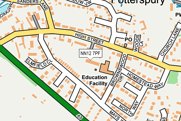 NN12 7PF map - OS OpenMap – Local (Ordnance Survey)