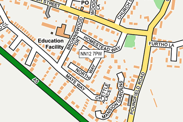 NN12 7PW map - OS OpenMap – Local (Ordnance Survey)