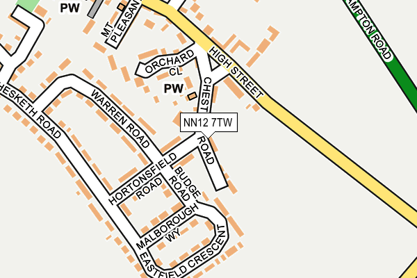 NN12 7TW map - OS OpenMap – Local (Ordnance Survey)