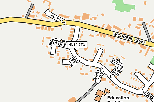 NN12 7TX map - OS OpenMap – Local (Ordnance Survey)