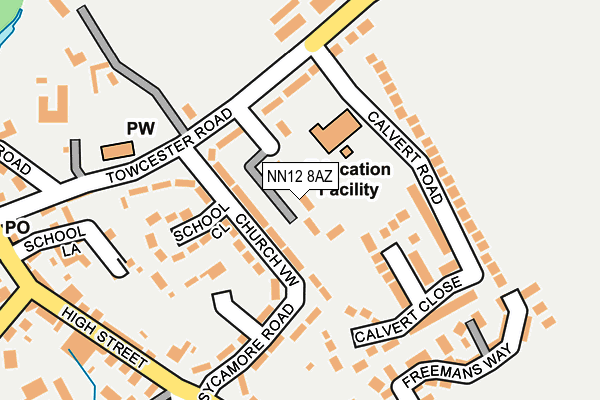 NN12 8AZ map - OS OpenMap – Local (Ordnance Survey)