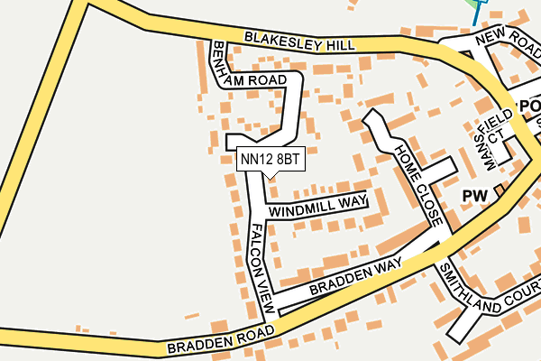 NN12 8BT map - OS OpenMap – Local (Ordnance Survey)