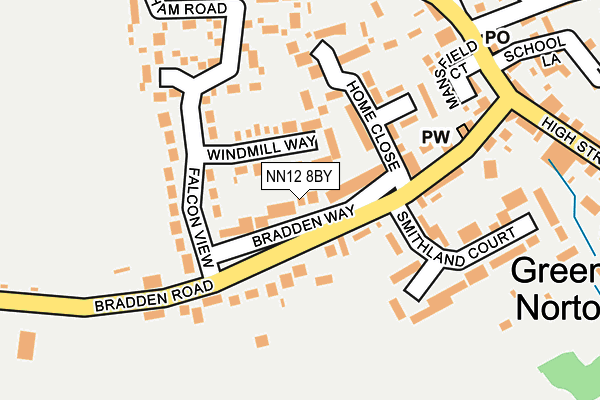 NN12 8BY map - OS OpenMap – Local (Ordnance Survey)