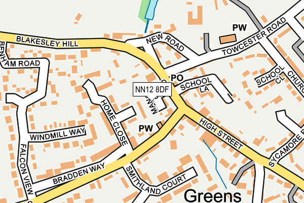 NN12 8DF map - OS OpenMap – Local (Ordnance Survey)