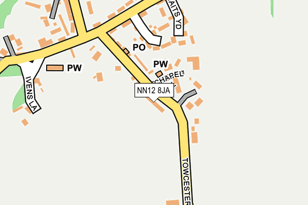 NN12 8JA map - OS OpenMap – Local (Ordnance Survey)