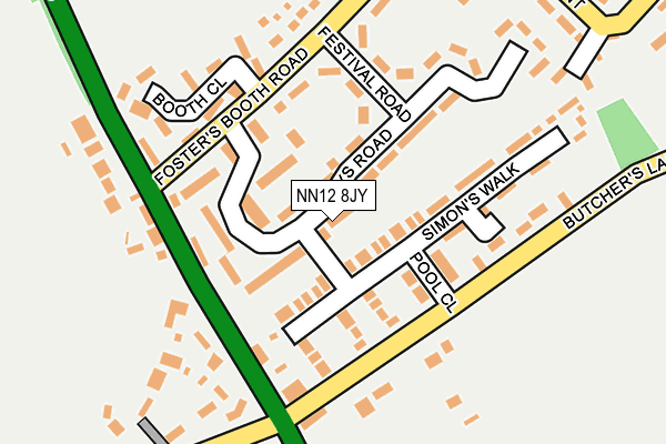 NN12 8JY map - OS OpenMap – Local (Ordnance Survey)