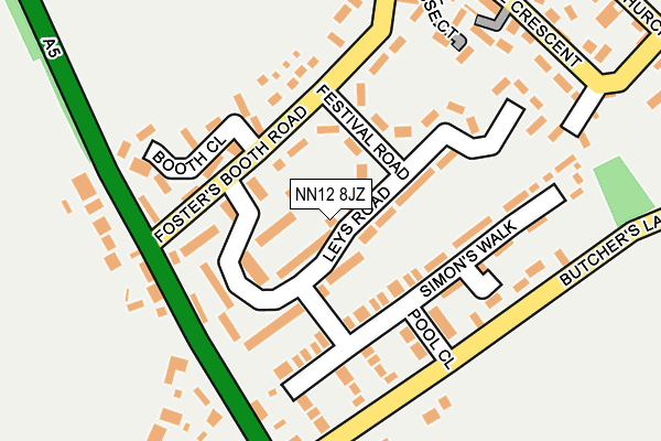 NN12 8JZ map - OS OpenMap – Local (Ordnance Survey)