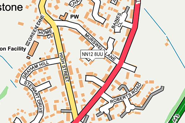 NN12 8UU map - OS OpenMap – Local (Ordnance Survey)