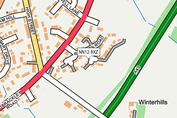NN12 8XZ map - OS OpenMap – Local (Ordnance Survey)