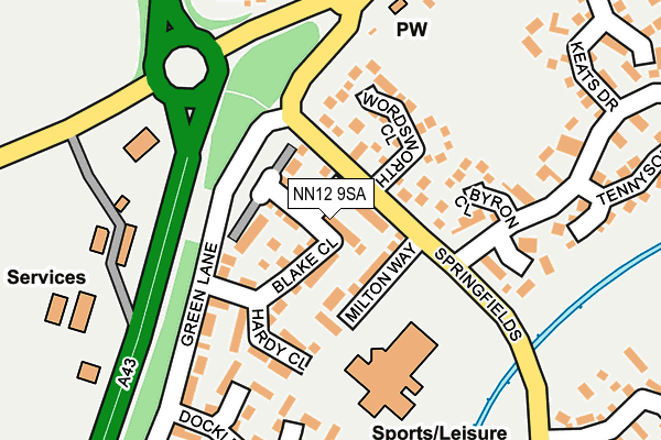 NN12 9SA map - OS OpenMap – Local (Ordnance Survey)