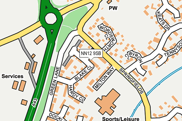 NN12 9SB map - OS OpenMap – Local (Ordnance Survey)
