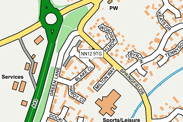 NN12 9TG map - OS OpenMap – Local (Ordnance Survey)