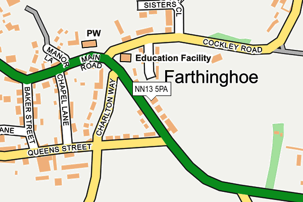 Map of KPH TYRES & MOTOR REPAIRS (FARTHINGHOE) LIMITED at local scale