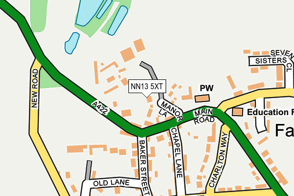 NN13 5XT map - OS OpenMap – Local (Ordnance Survey)