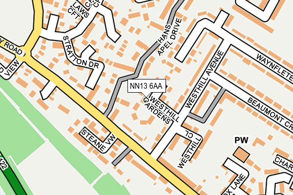 NN13 6AA map - OS OpenMap – Local (Ordnance Survey)