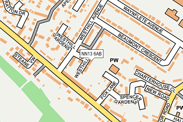 NN13 6AB map - OS OpenMap – Local (Ordnance Survey)