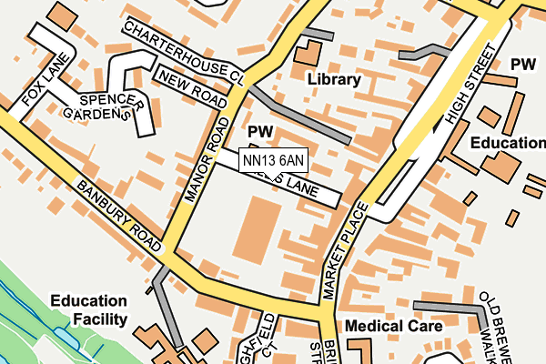 NN13 6AN map - OS OpenMap – Local (Ordnance Survey)
