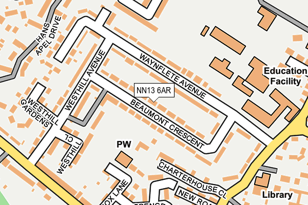 NN13 6AR map - OS OpenMap – Local (Ordnance Survey)