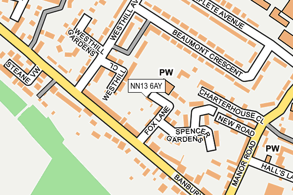 NN13 6AY map - OS OpenMap – Local (Ordnance Survey)