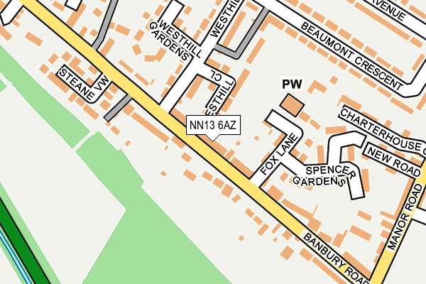 NN13 6AZ map - OS OpenMap – Local (Ordnance Survey)