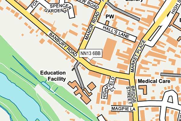 NN13 6BB map - OS OpenMap – Local (Ordnance Survey)