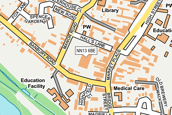 NN13 6BE map - OS OpenMap – Local (Ordnance Survey)