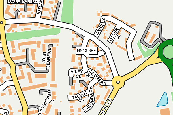NN13 6BF map - OS OpenMap – Local (Ordnance Survey)