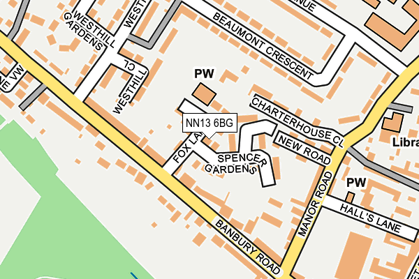 NN13 6BG map - OS OpenMap – Local (Ordnance Survey)