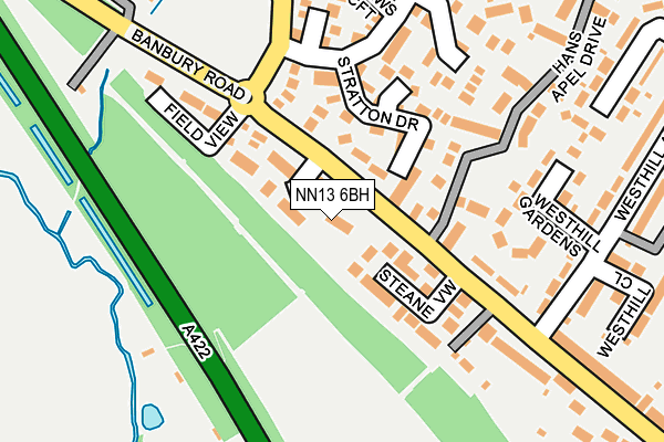 NN13 6BH map - OS OpenMap – Local (Ordnance Survey)
