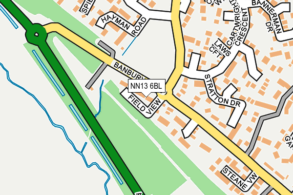 NN13 6BL map - OS OpenMap – Local (Ordnance Survey)