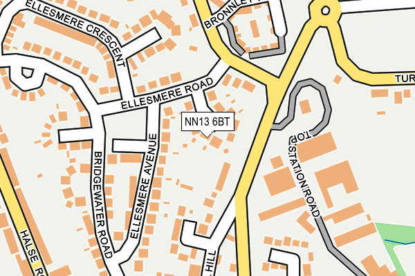 NN13 6BT map - OS OpenMap – Local (Ordnance Survey)