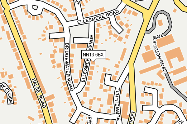 NN13 6BX map - OS OpenMap – Local (Ordnance Survey)