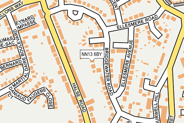 NN13 6BY map - OS OpenMap – Local (Ordnance Survey)