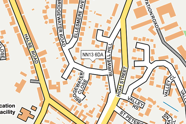 NN13 6DA map - OS OpenMap – Local (Ordnance Survey)