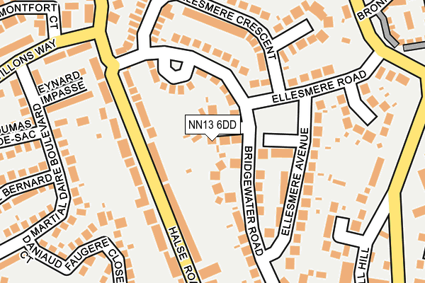 NN13 6DD map - OS OpenMap – Local (Ordnance Survey)