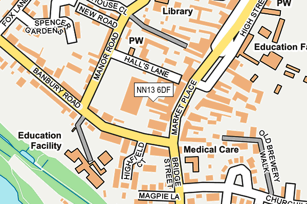 NN13 6DF map - OS OpenMap – Local (Ordnance Survey)