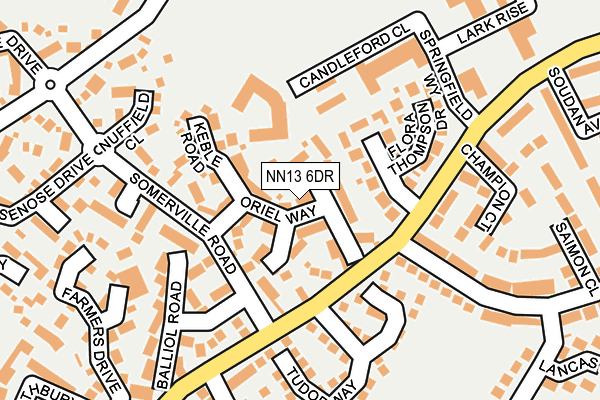 NN13 6DR map - OS OpenMap – Local (Ordnance Survey)