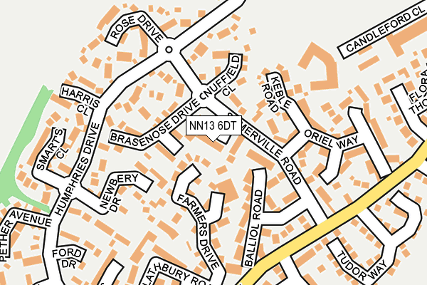 NN13 6DT map - OS OpenMap – Local (Ordnance Survey)