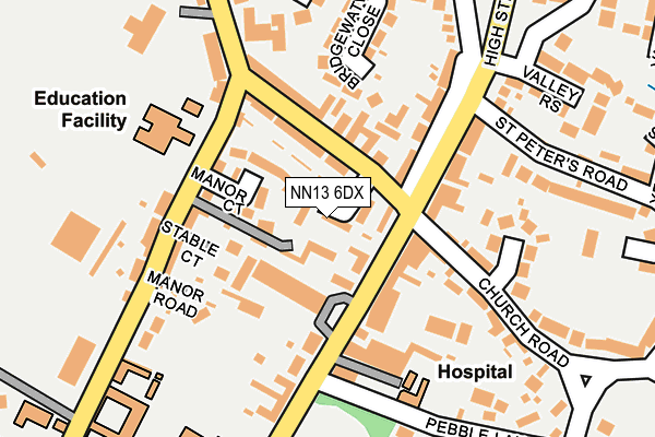 NN13 6DX map - OS OpenMap – Local (Ordnance Survey)