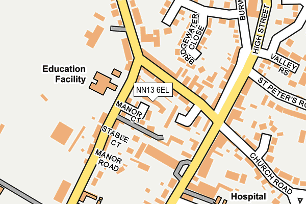 NN13 6EL map - OS OpenMap – Local (Ordnance Survey)