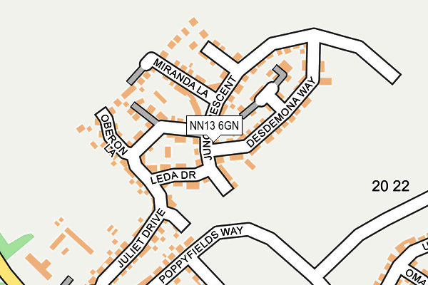 NN13 6GN map - OS OpenMap – Local (Ordnance Survey)