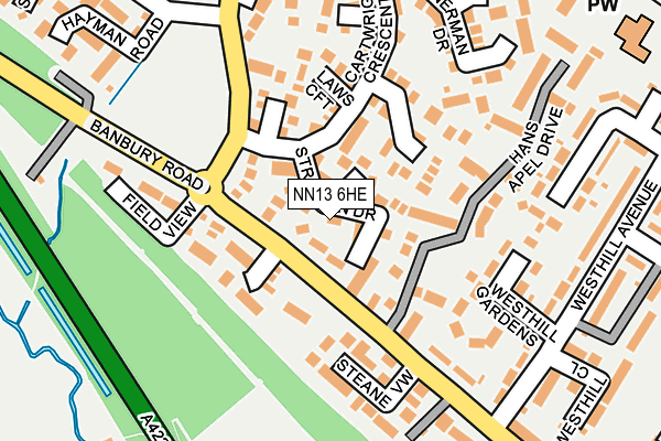 NN13 6HE map - OS OpenMap – Local (Ordnance Survey)