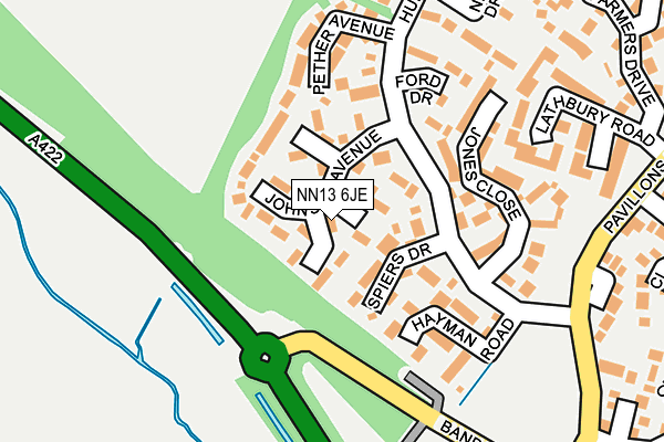 NN13 6JE map - OS OpenMap – Local (Ordnance Survey)