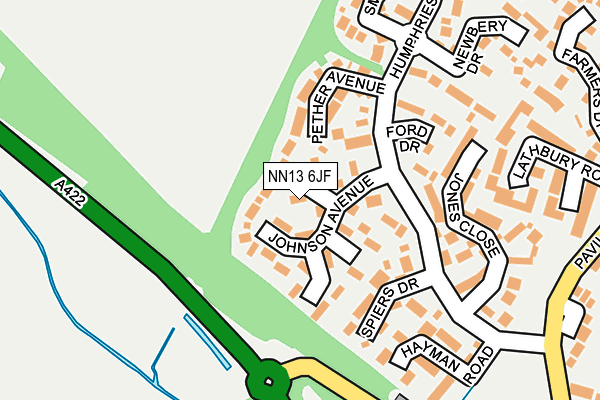 NN13 6JF map - OS OpenMap – Local (Ordnance Survey)