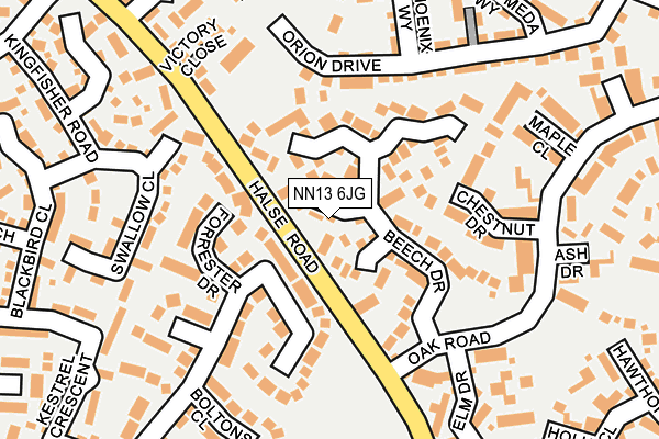 NN13 6JG map - OS OpenMap – Local (Ordnance Survey)