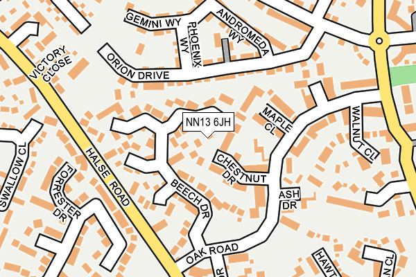NN13 6JH map - OS OpenMap – Local (Ordnance Survey)